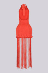 Cleopatra Fringe Tassel Maxi Dress