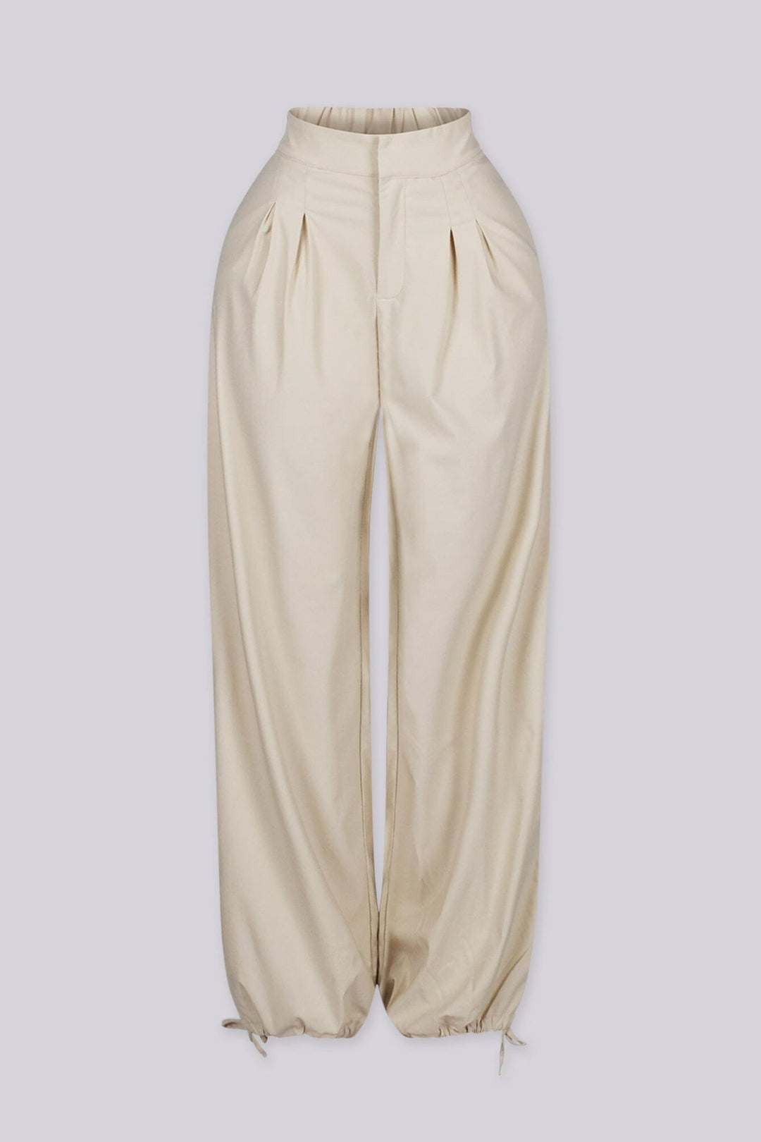 EDGEBYKS - Relaxed wide leg pants with deep inverted pleats at the high waist, bone front view v2