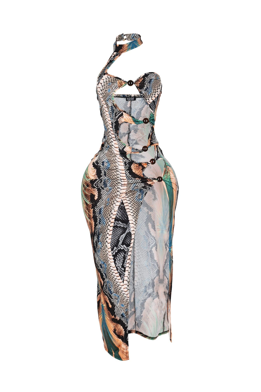 Veneshiа Snake Print Midi Dress