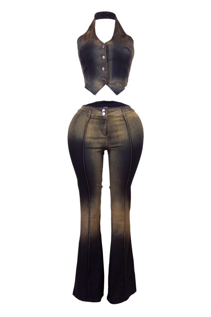 The Wayside Vintage Halter Top &amp; Bottom SET