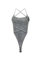 How We Do Mineral Washed Cami Bodysuit