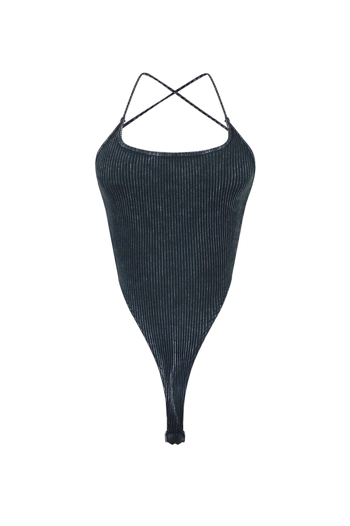 How We Do Mineral Washed Cami Bodysuit
