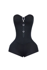Emerie Rhinestone Strapless Romper