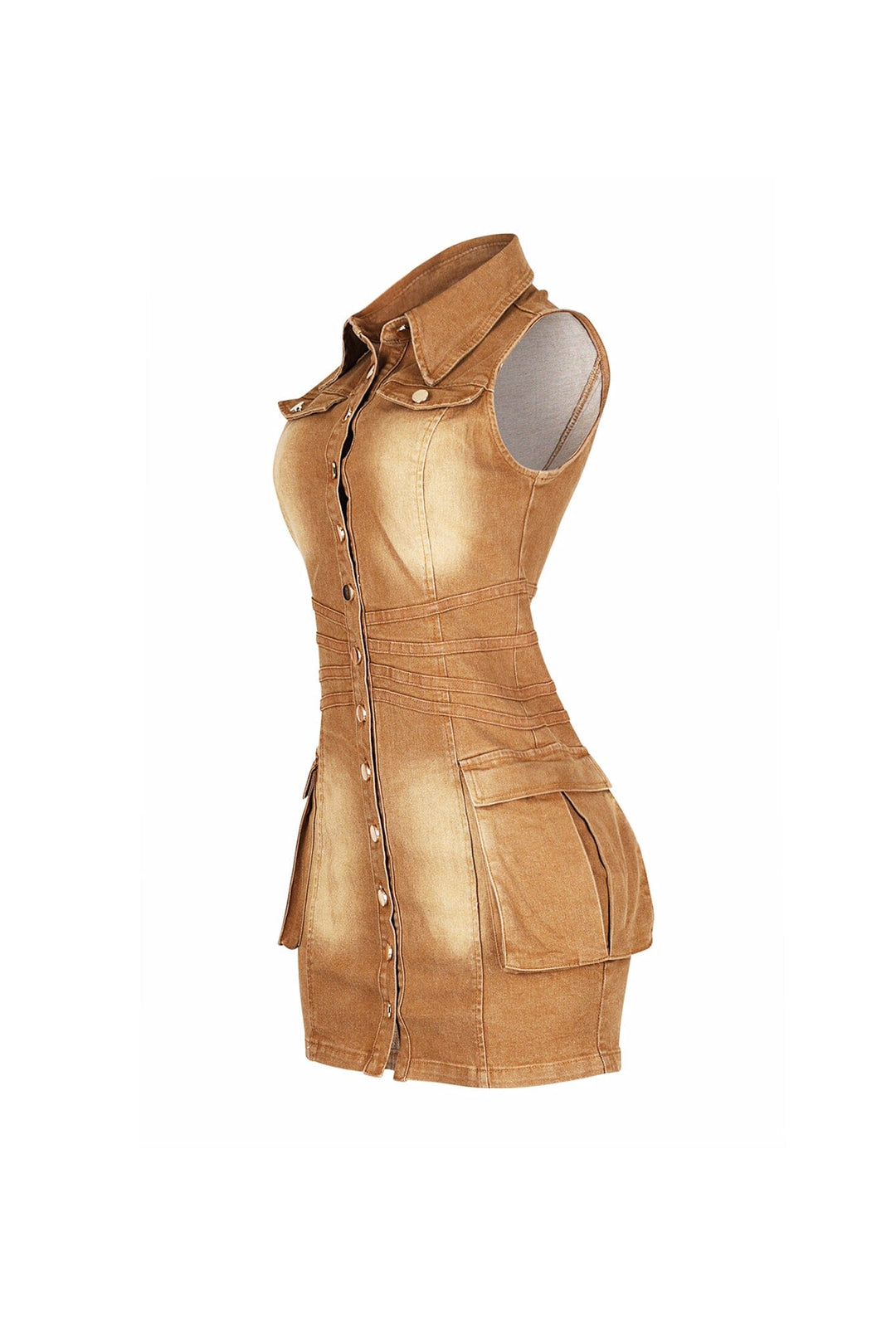 Western Denim Cargo Mini Dress
