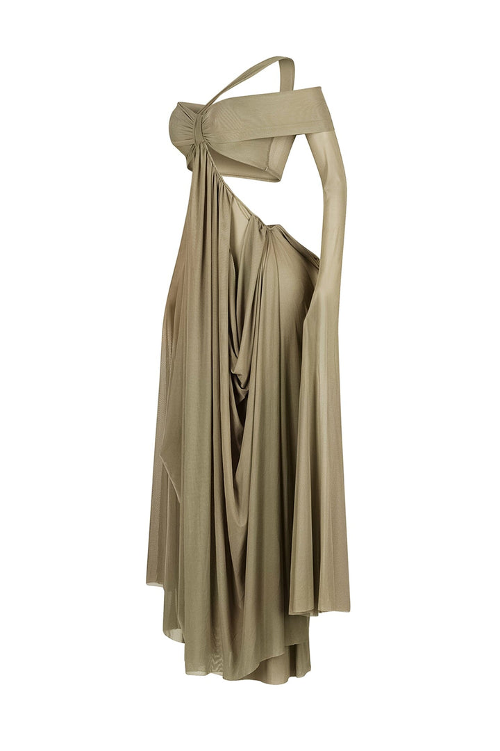 Wrap Me Slow Mesh Maxi Dress