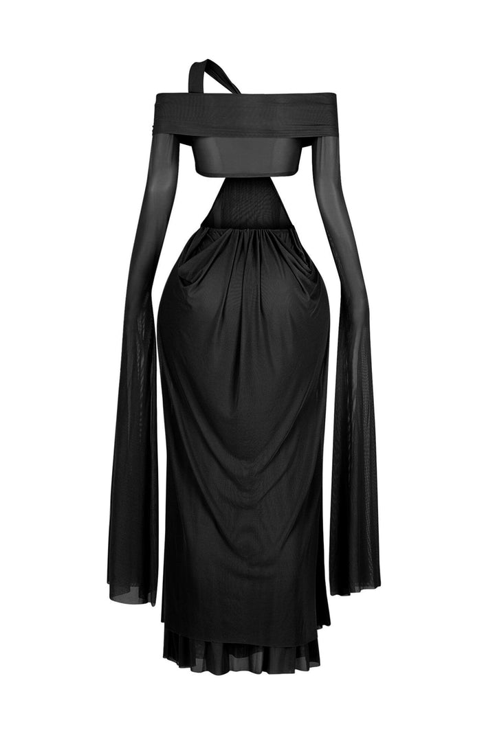 Wrap Me Slow Mesh Maxi Dress
