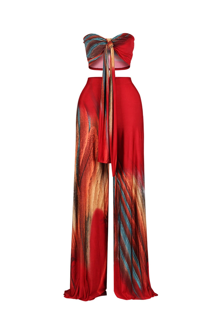Playing Me Print Top &amp; Pants SET