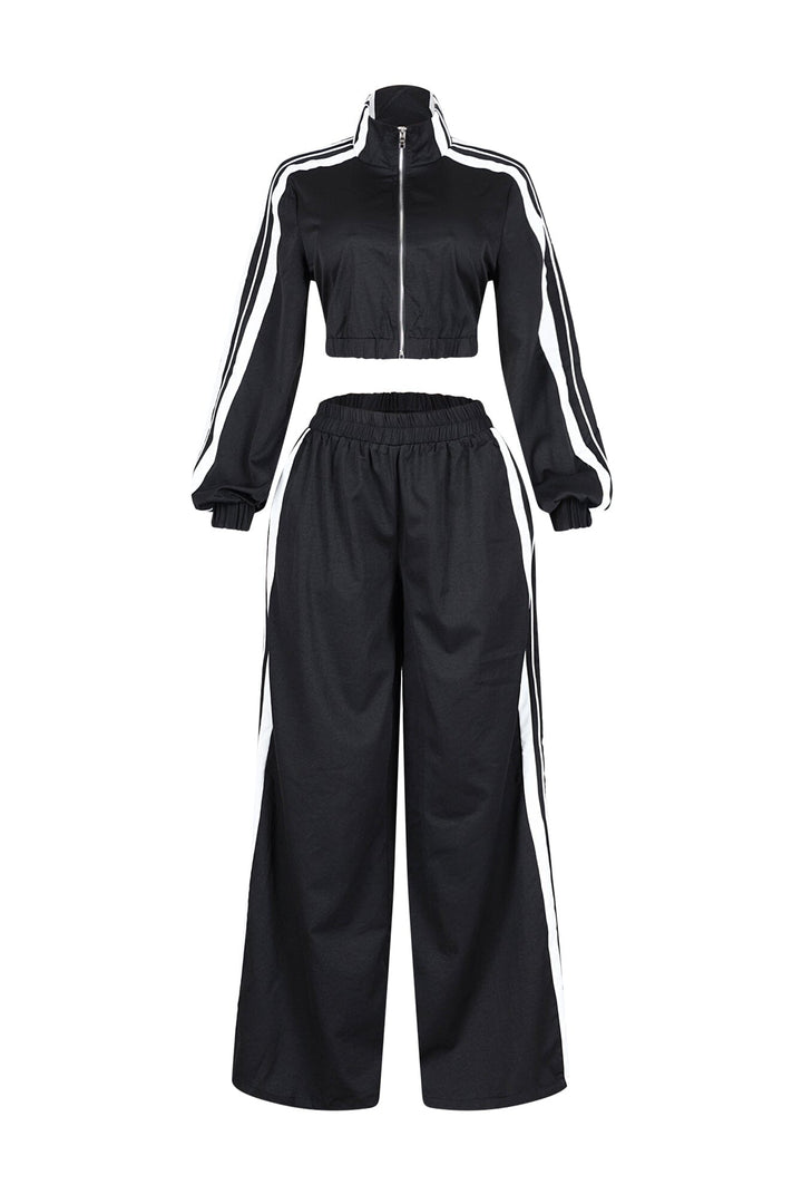 Side Motion Striped Jacket &amp; Pants SET