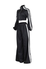 Side Motion Striped Jacket &amp; Pants SET