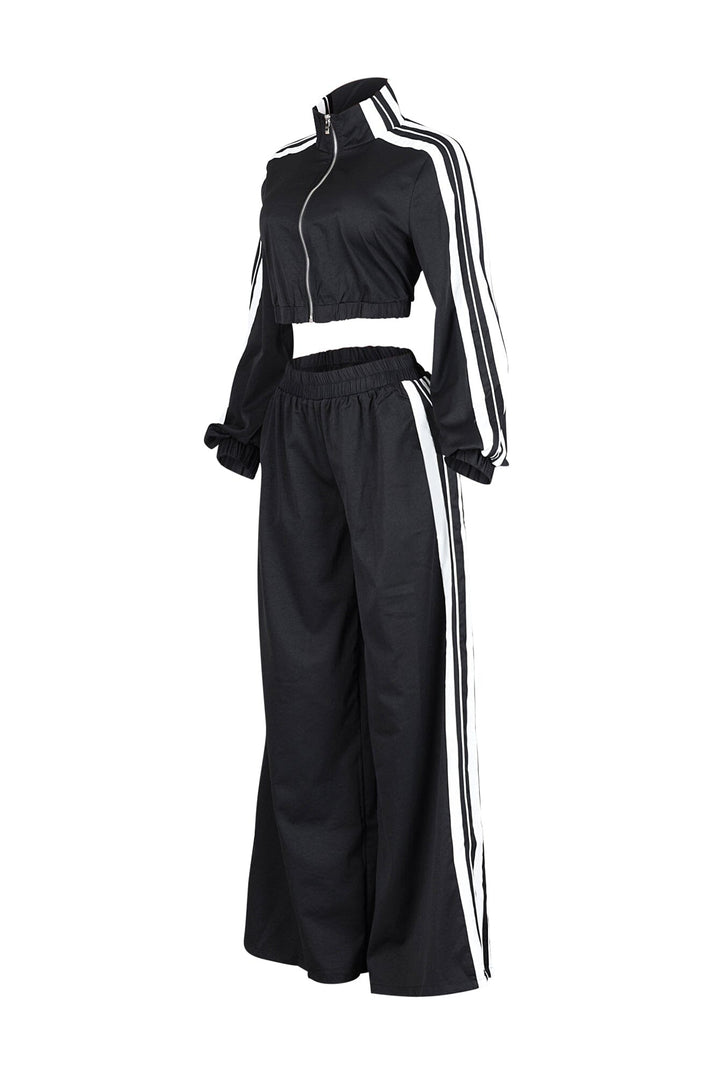 Side Motion Striped Jacket &amp; Pants SET