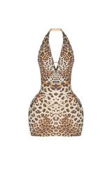 Spotted Allure Beaded Mini Dress