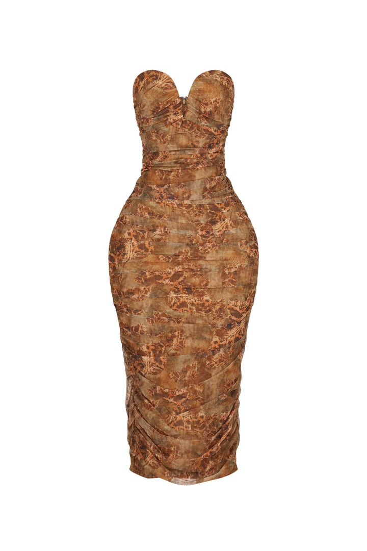 Brunata Mesh Print Midi Dress