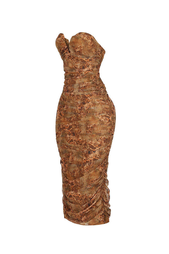 Brunata Mesh Print Midi Dress