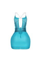 Haena Pearl Chain Mini Dress