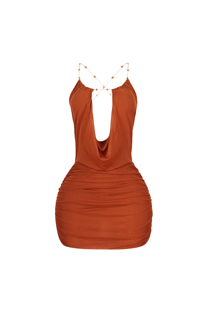 Haena Pearl Chain Mini Dress