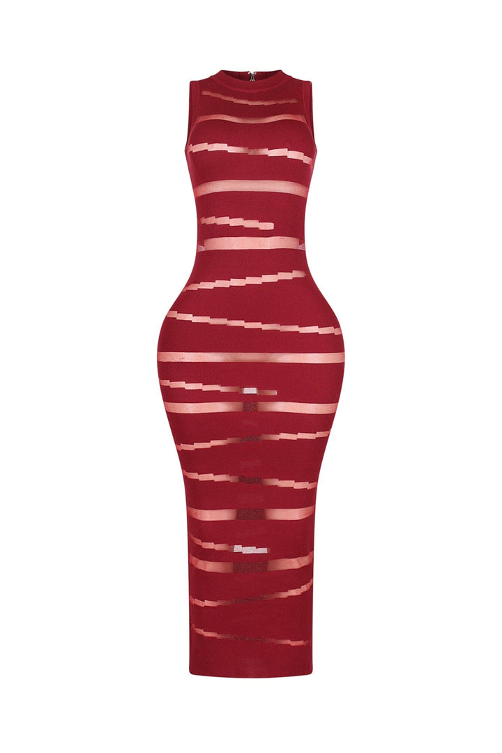 Obsidian Mesh Knit Contrast Dress