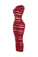 Obsidian Mesh Knit Contrast Dress