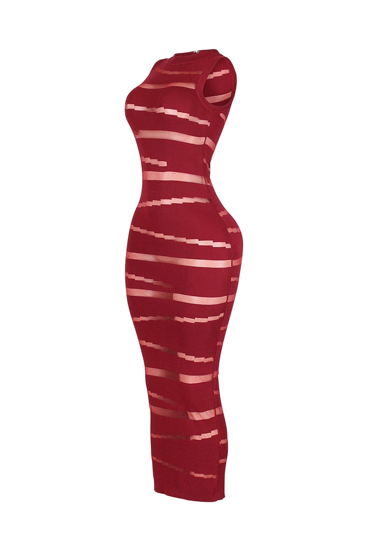 Obsidian Mesh Knit Contrast Dress