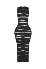 Obsidian Mesh Knit Contrast Dress