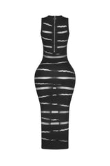 Obsidian Mesh Knit Contrast Dress