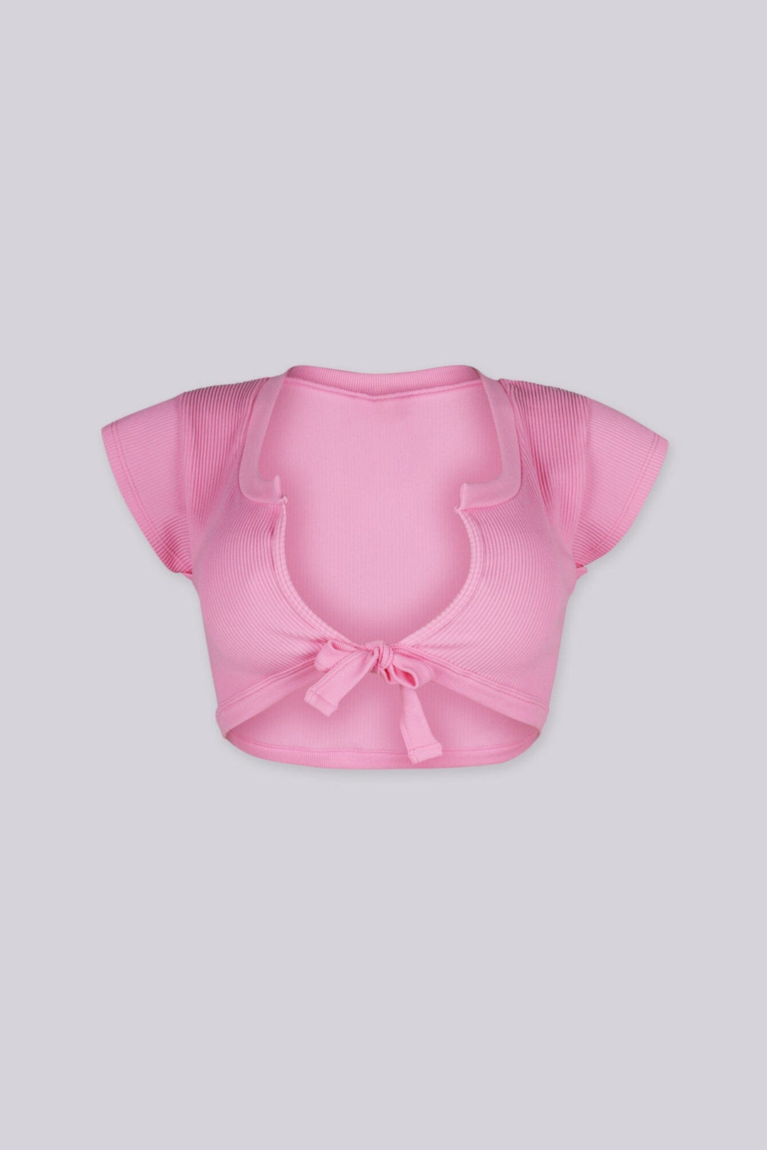 Karina Ribbed Tie Crop Top