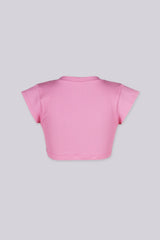 Karina Ribbed Tie Crop Top
