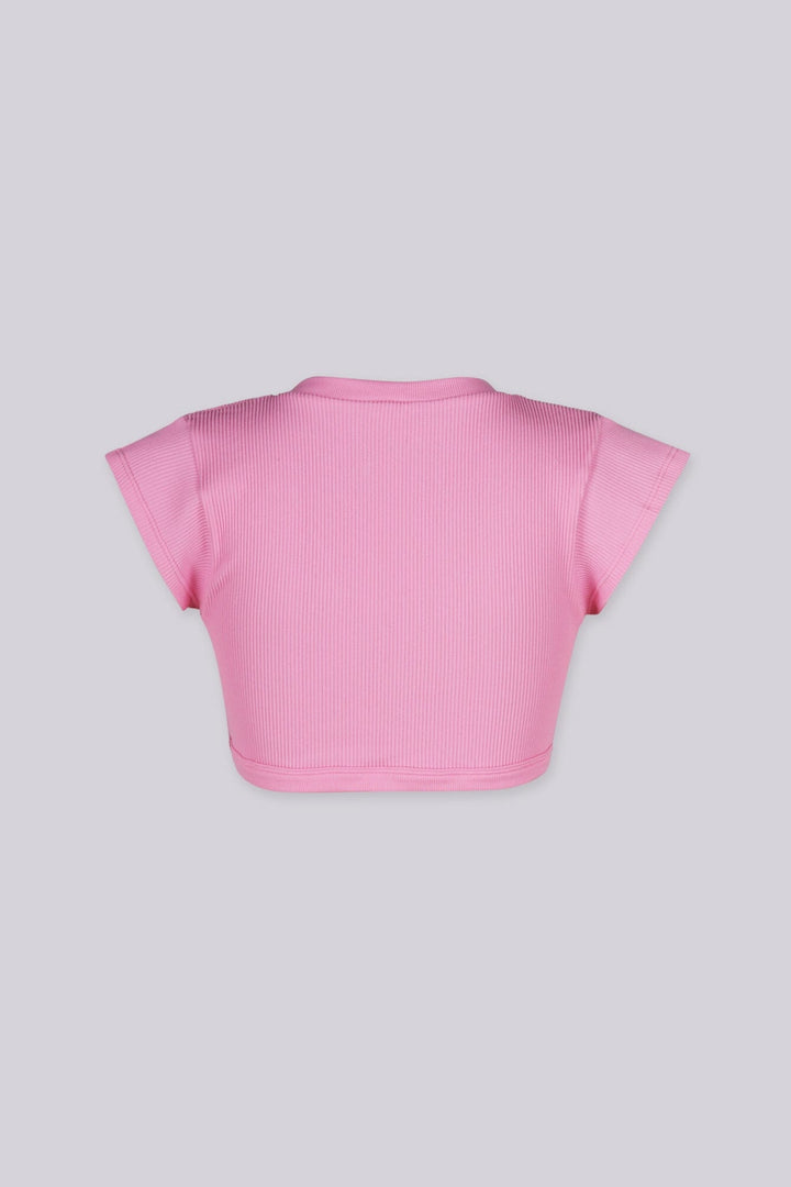 Karina Ribbed Tie Crop Top