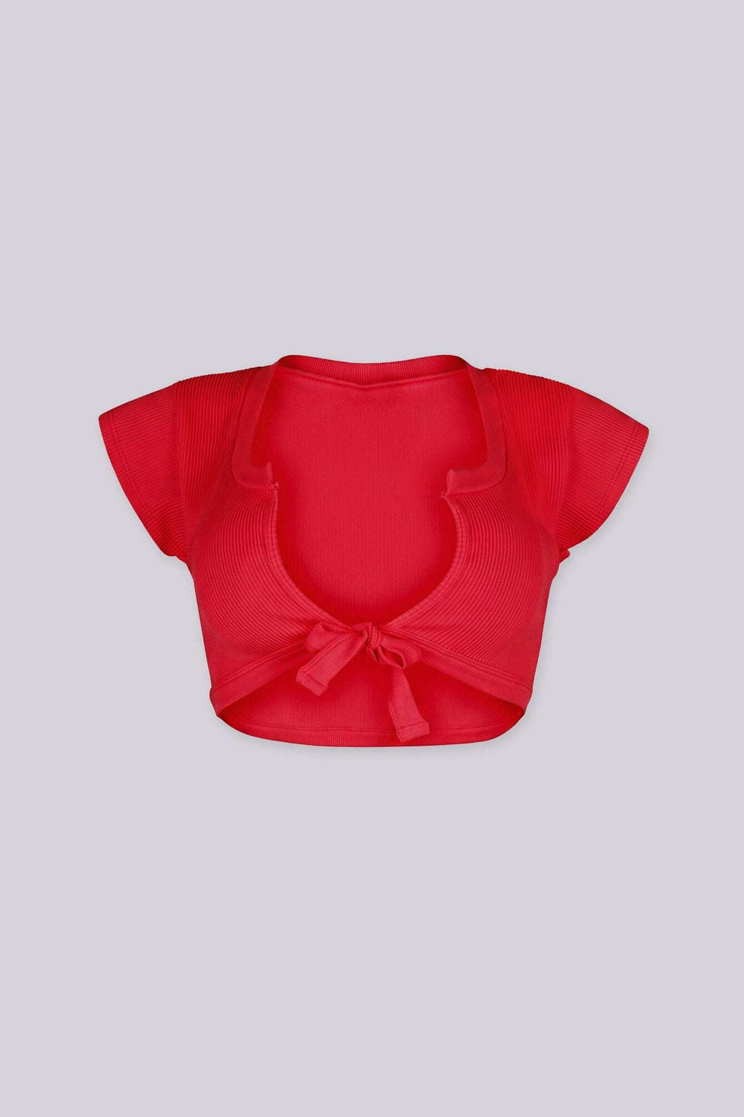 Karina Ribbed Tie Crop Top