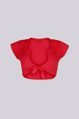 Karina Ribbed Tie Crop Top