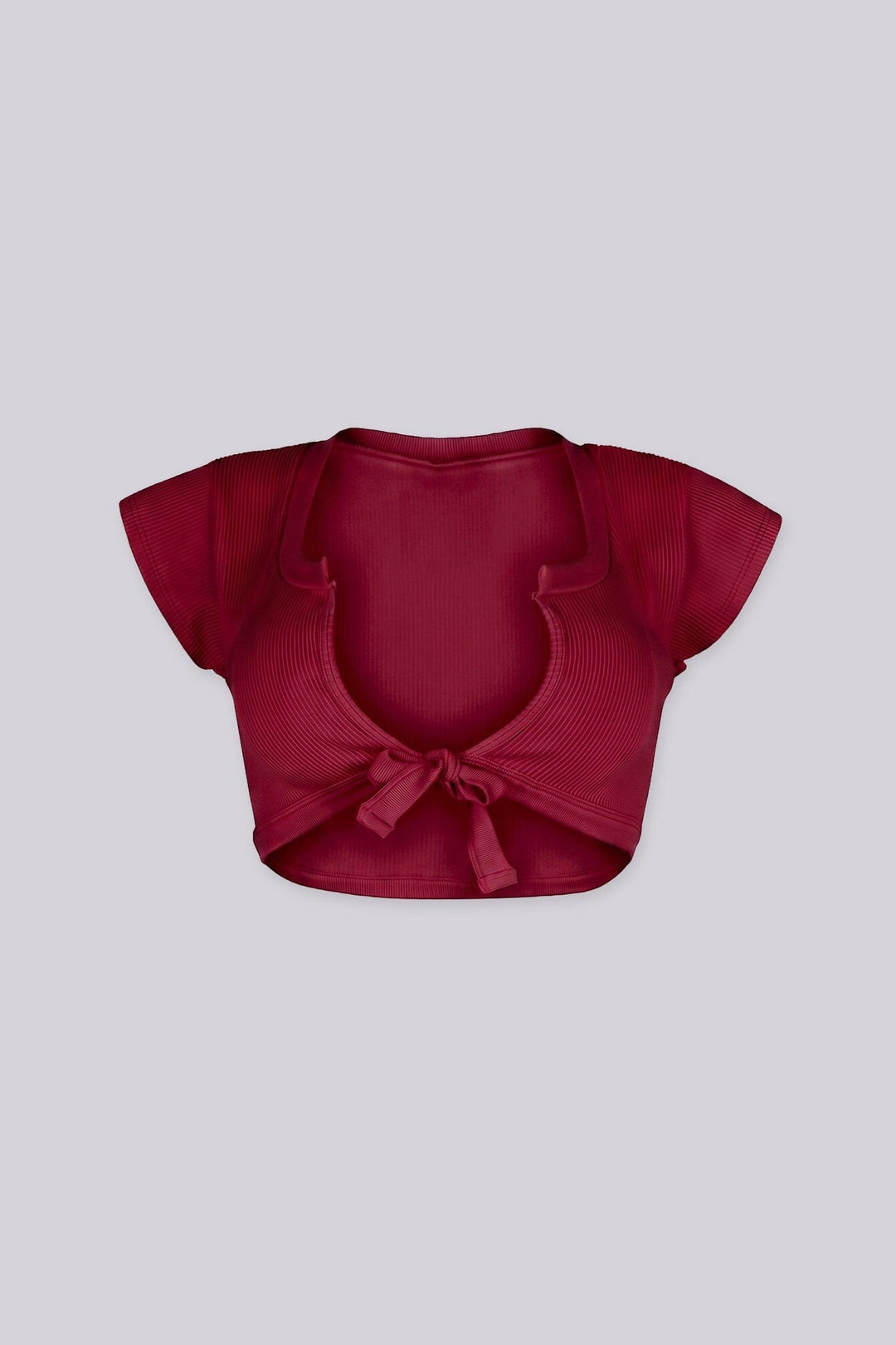 Karina Ribbed Tie Crop Top