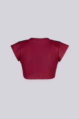 Karina Ribbed Tie Crop Top
