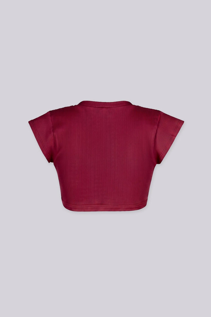 Karina Ribbed Tie Crop Top