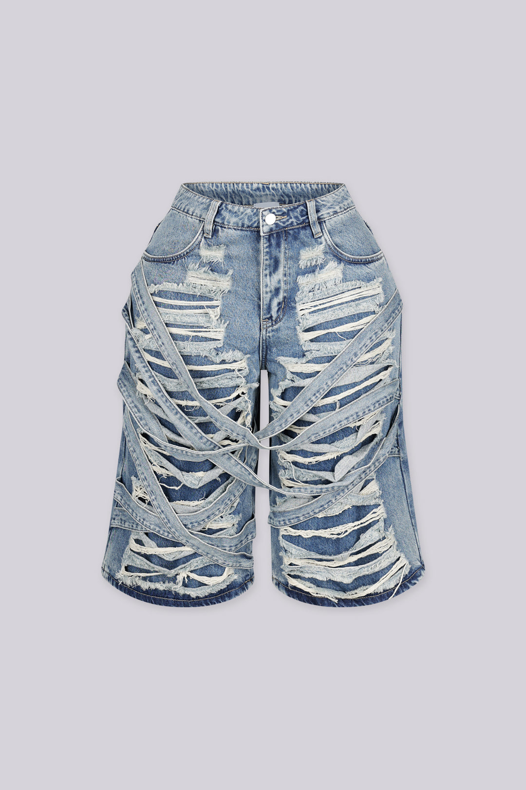 Wreckage Rewired Denim Bermuda Shorts