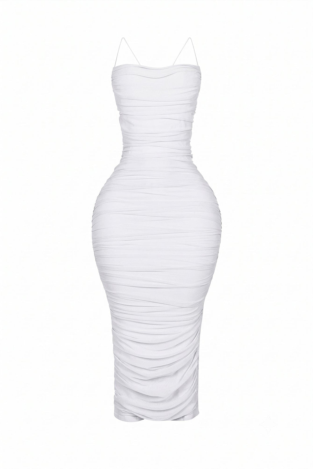 Alyssa Mesh Ruched Midi Dress