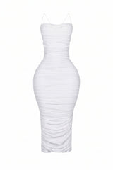 Alyssa Mesh Ruched Midi Dress