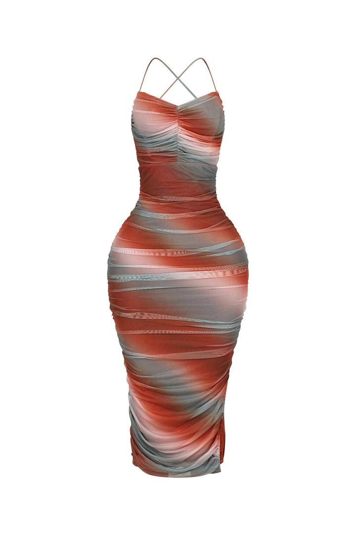 Body Wave Ruched Midi Dress