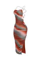 Body Wave Ruched Midi Dress