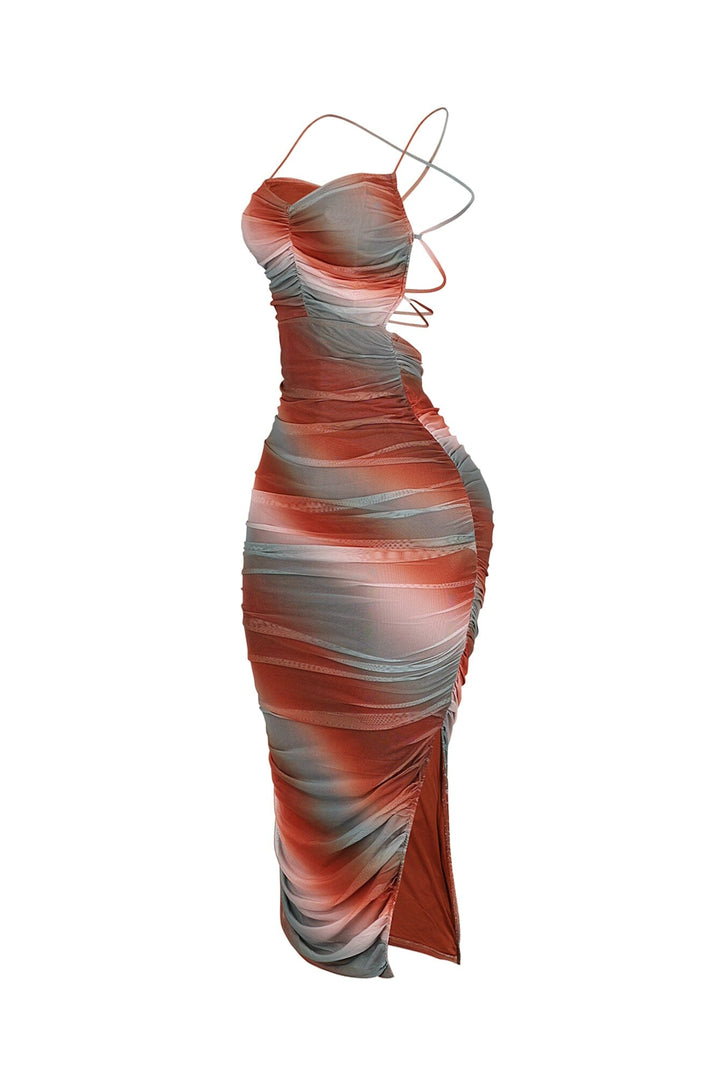 Body Wave Ruched Midi Dress