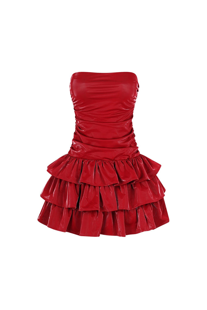 Helsinki Faux Leather Tube Mini Dress
