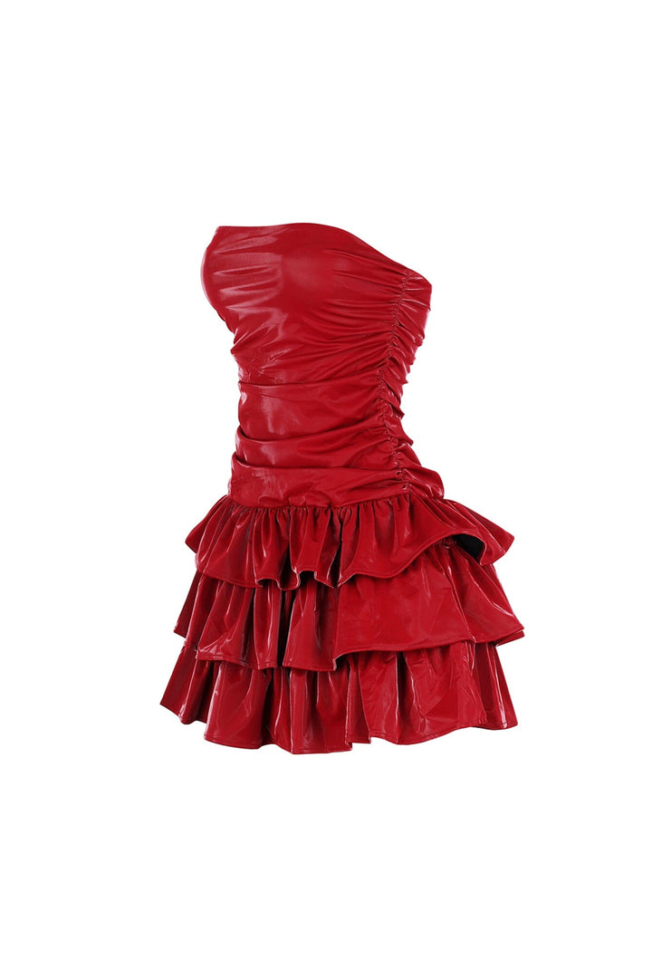 Helsinki Faux Leather Tube Mini Dress