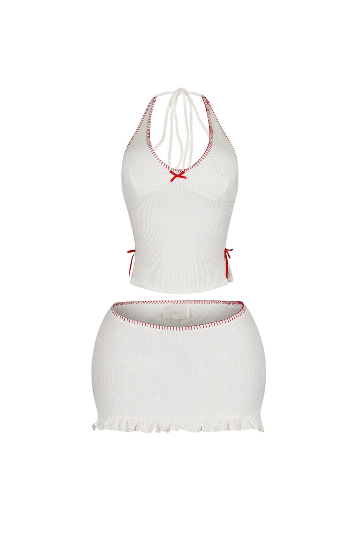 Buttercup Knit Halter Top &amp; Skirt SET