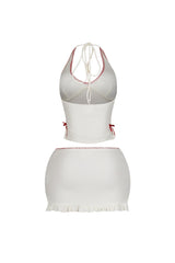 Buttercup Knit Halter Top &amp; Skirt SET