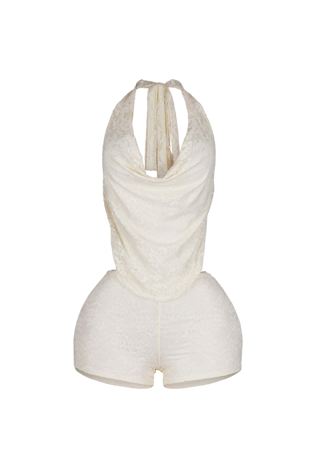 Zelia Lace Halter Romper
