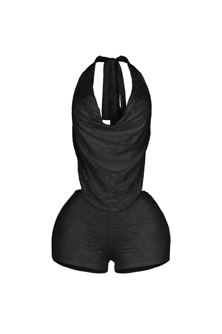 Zelia Lace Halter Romper