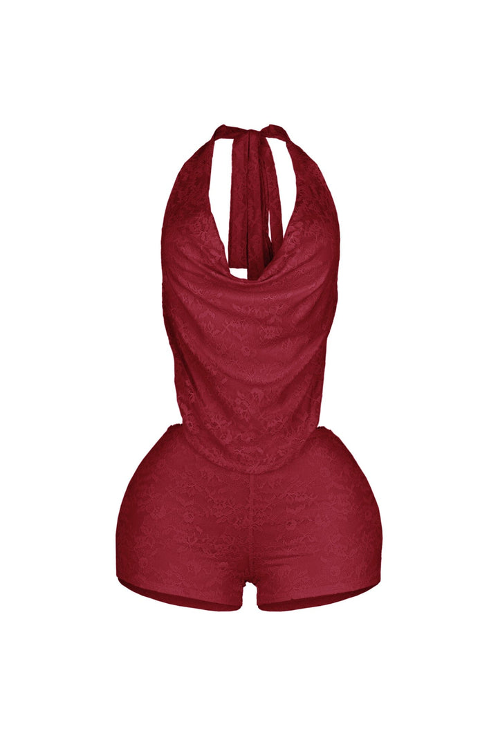 Zelia Lace Halter Romper