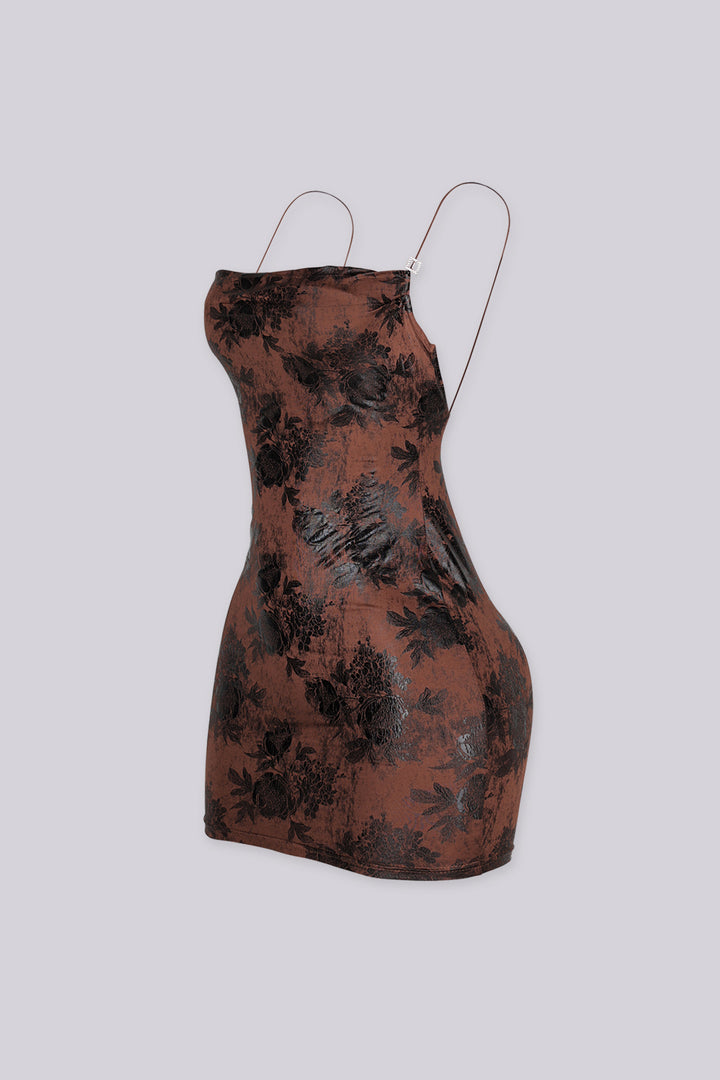 Bordeaux Floral Mini Dress