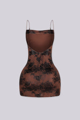 Bordeaux Floral Mini Dress