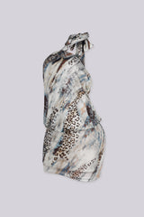 Kalahari Metallic Halter Mini Dress
