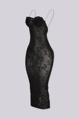 Bellamy Flower Mesh Midi Dress