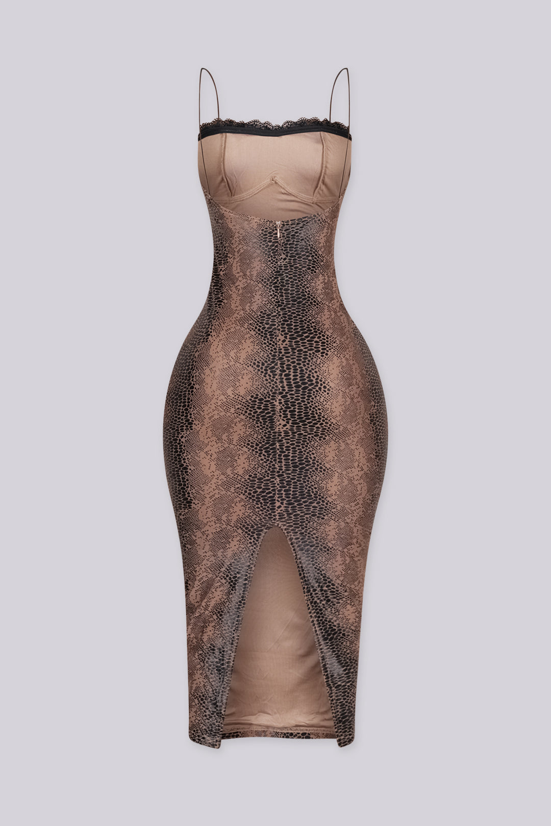 Cobra Print Midi Dress